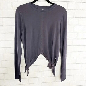 Athleta Gray Nirvana Side Tie Samsara Sweatshirt Women's Size Medium